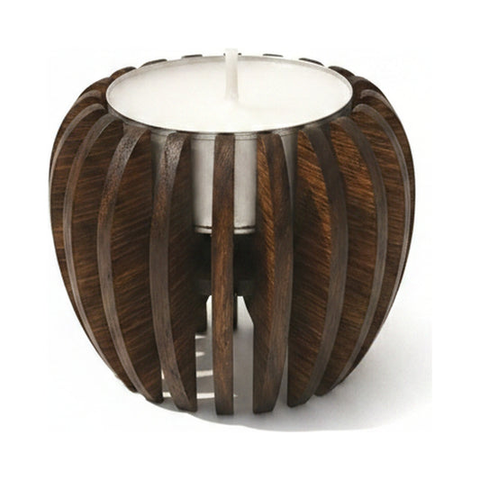 Teelichthalter Lampion, dunkles Holz – Katalogansicht