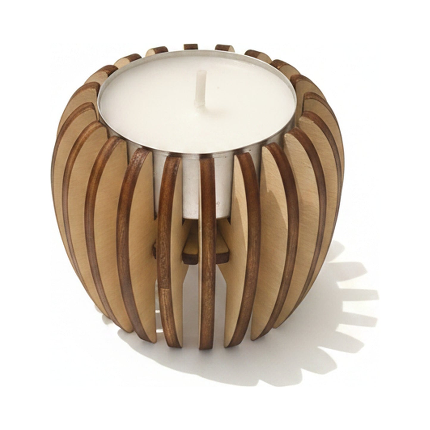 Teelichthalter Lampion, helles Holz – Katalogansicht