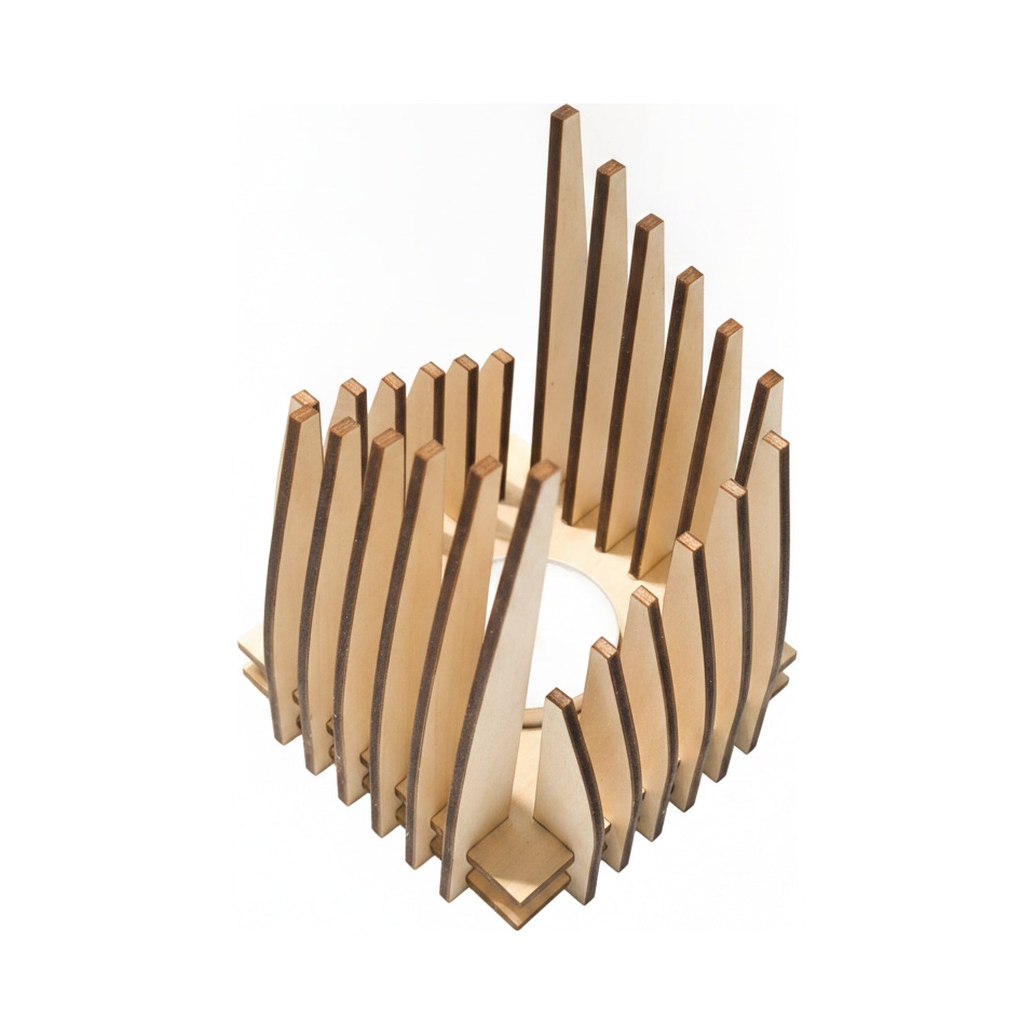 Teelichthalter Welle, helles Holz – Katalogansicht