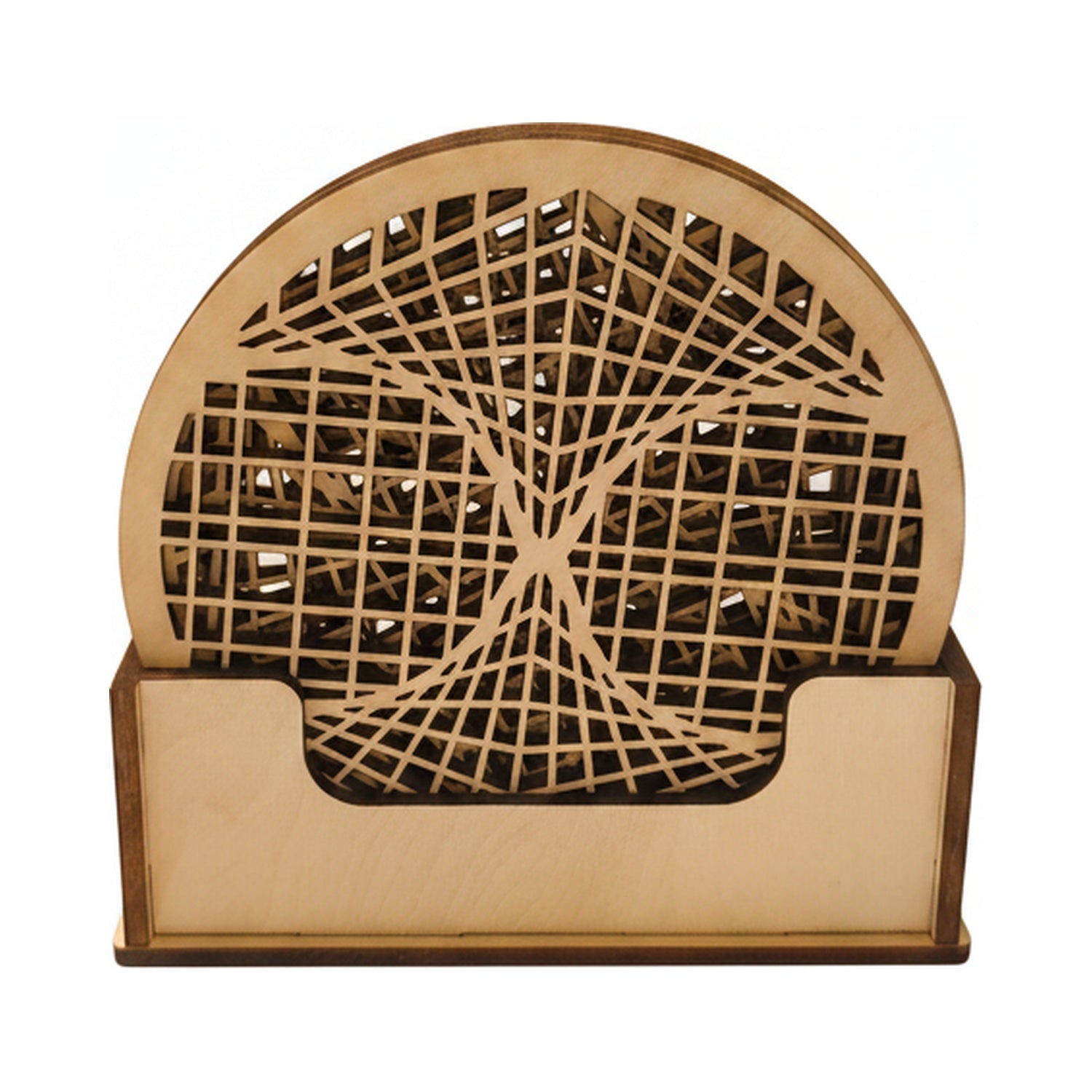 Untersetzer-Set Geometrie mit Holzhalter